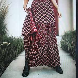 Free People Prairie Dreams Maxi Skirt sz 2